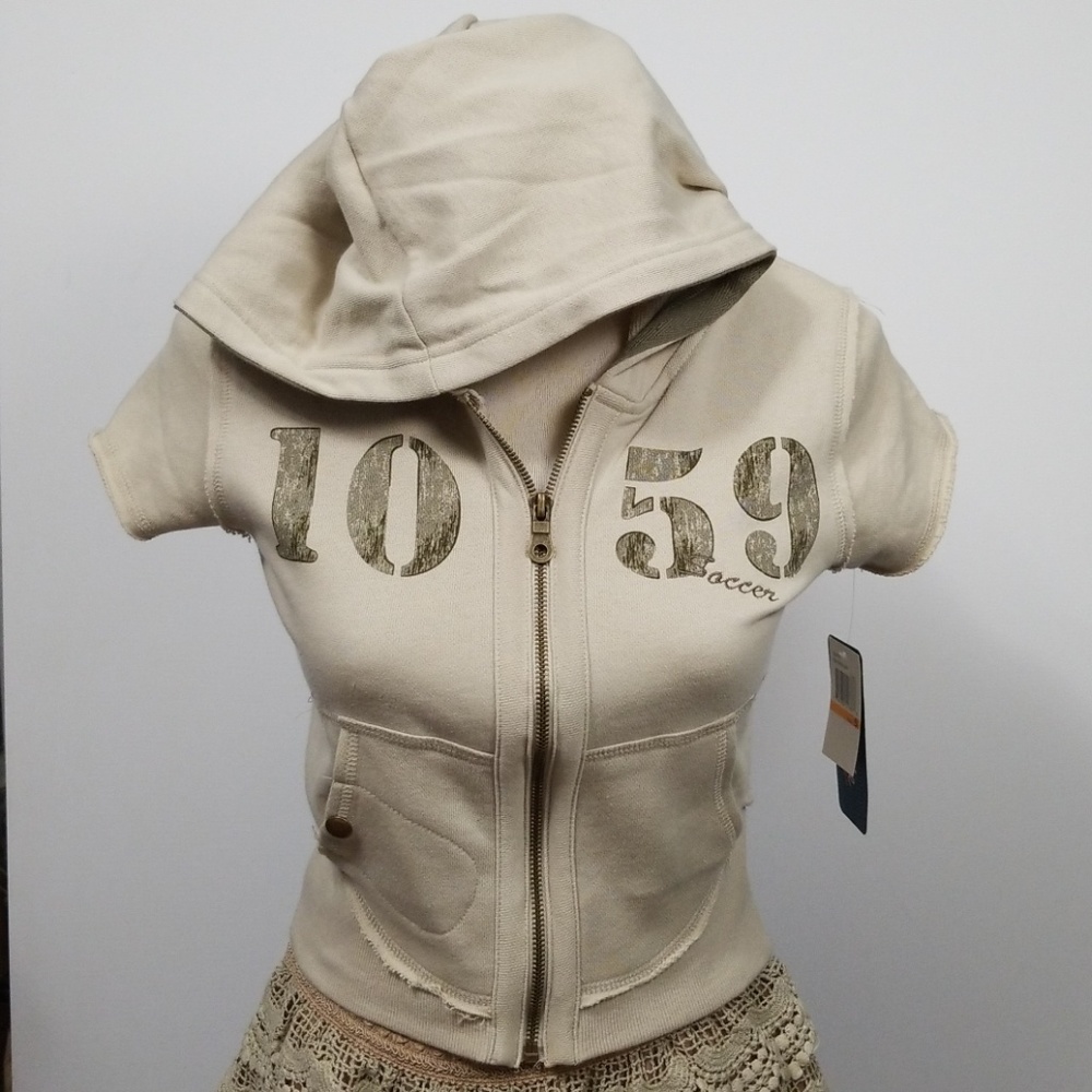 29🌻CROP FULL ZIP  HOODIE FEATHER GRY🌻TODAY ONLY🌺TODAY ONLY🤝🌺